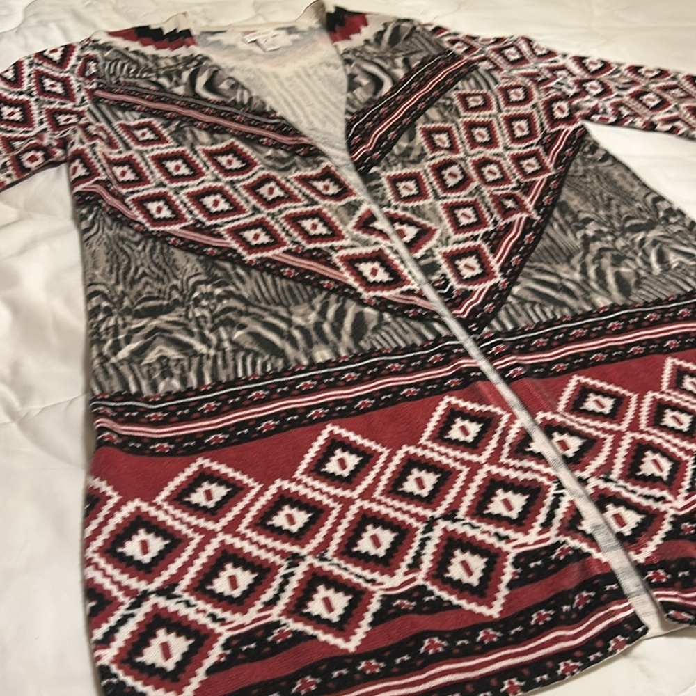Chicos cardigan geometric animal print